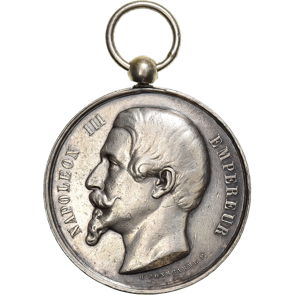 França, medalha, Napoléon III, Société Centrale des Sauveteurs, Prata