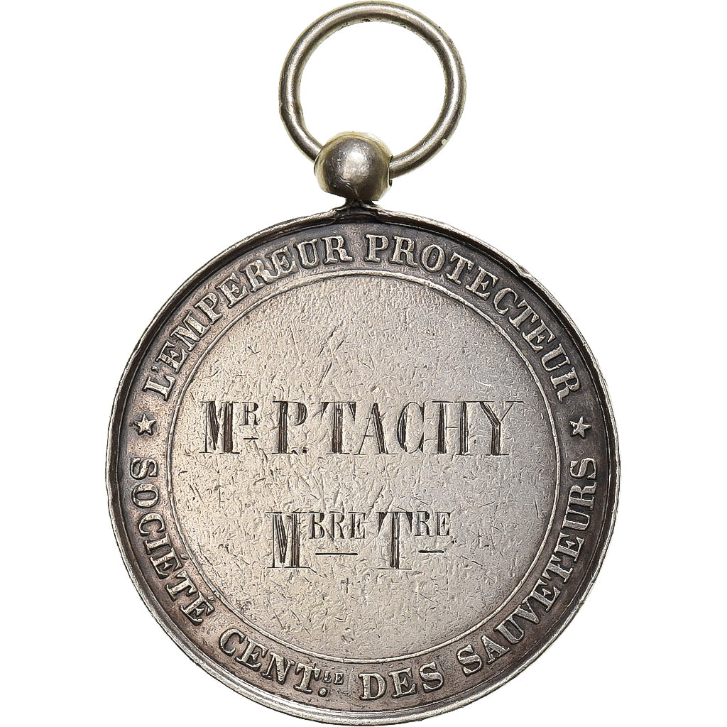 França, medalha, Napoléon III, Société Centrale des Sauveteurs, Prata