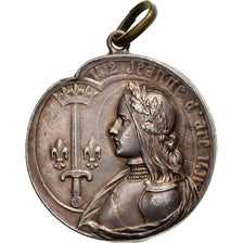 France, Medal, Jeanne d'Arc écoutant les Voix, Silvered bronze, Bargas