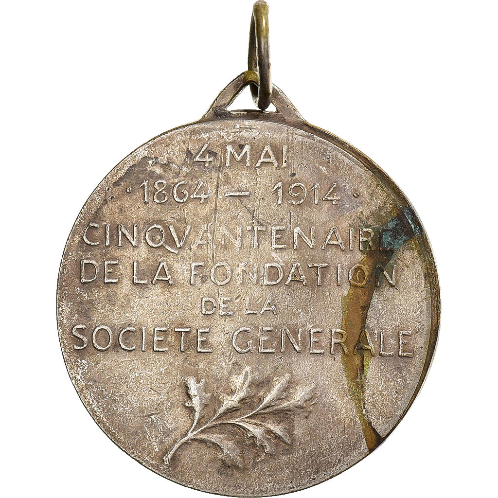 Francia, medaglia, Cinquantenaire de la Société générale, 1914, Bronzo