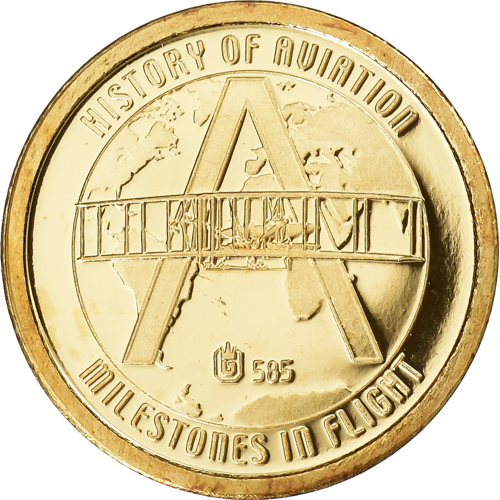 França, medalha, Histoire de l'Aviation, Le Concorde, 2010, Dourado, MS(65-70)