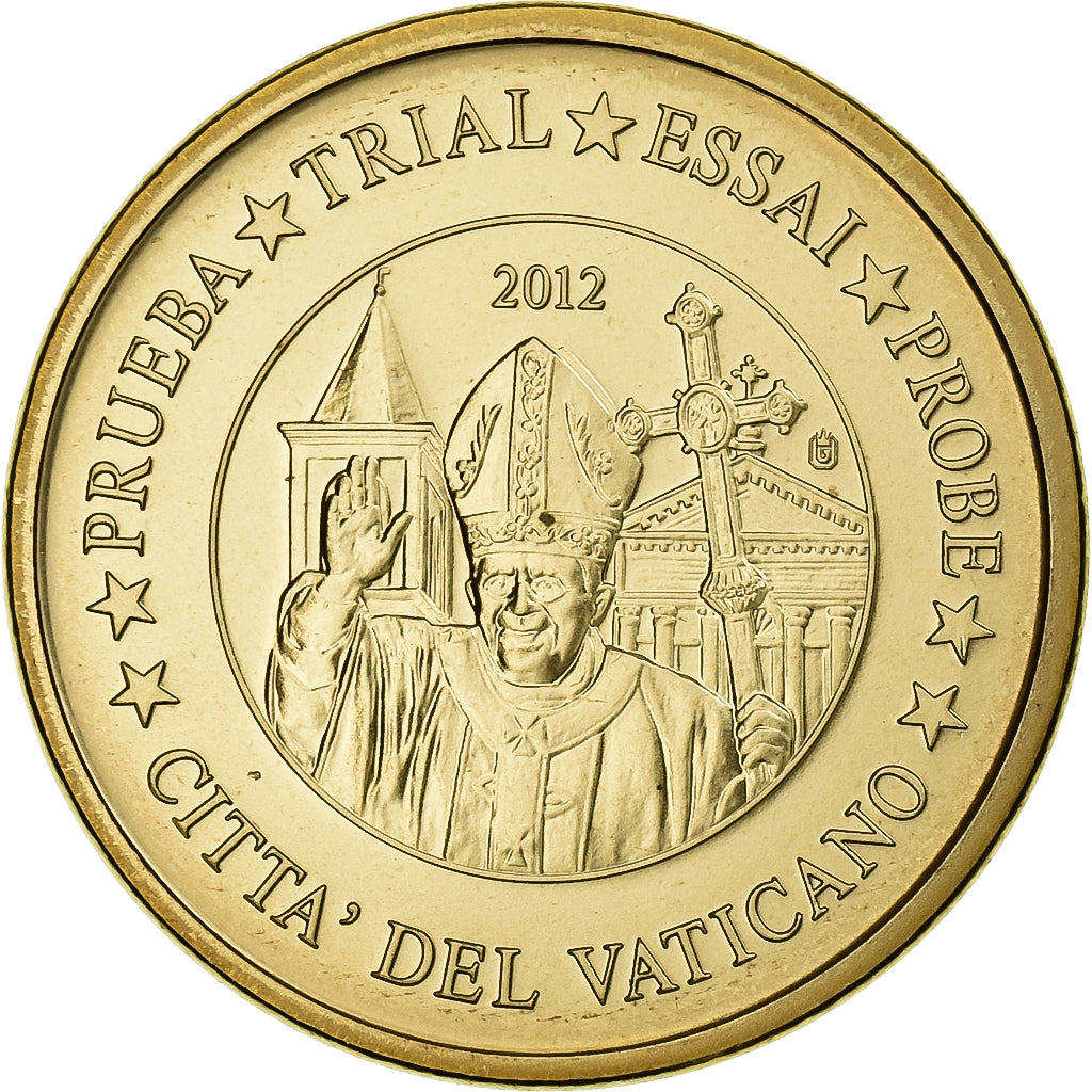 Vatikanstadt, Medaille, 10 C, Essai-Trial Benoit XVI, 2012, Copper-Nickel Gilt