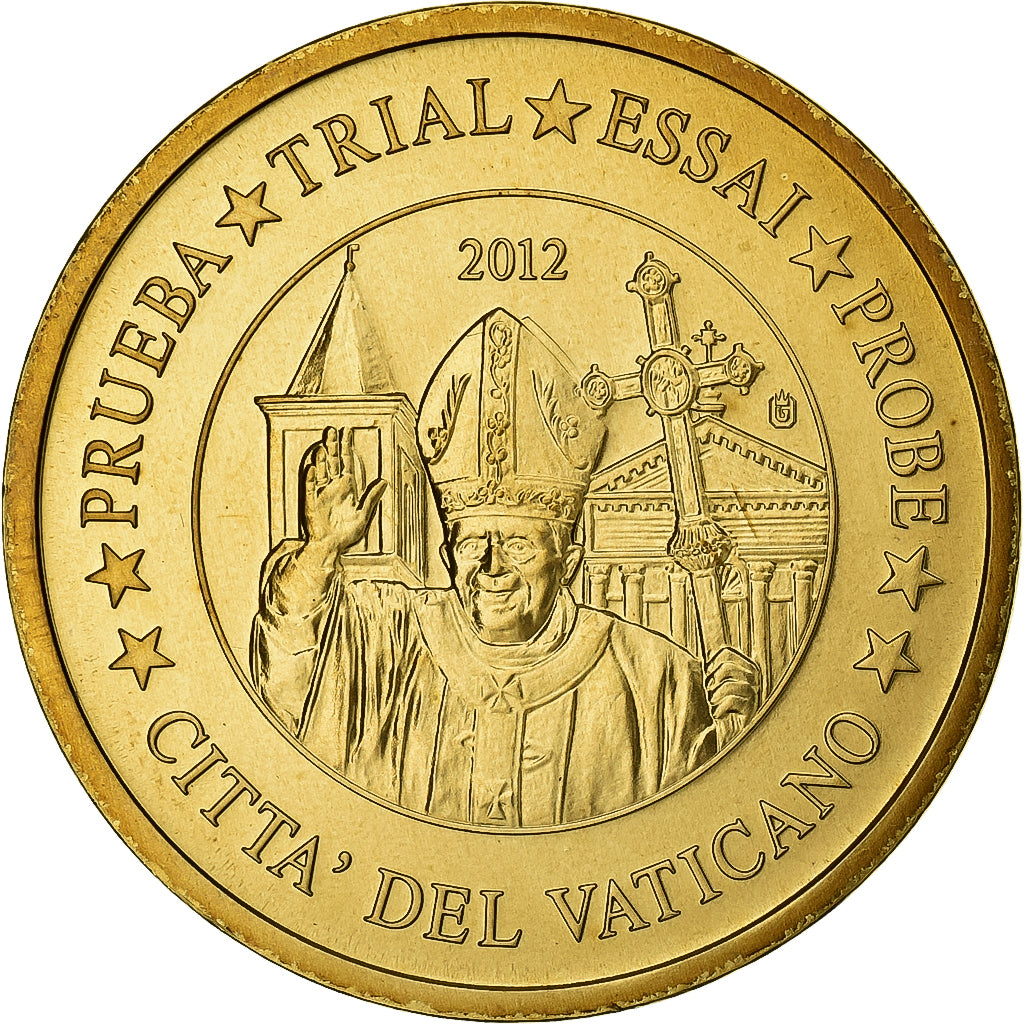 Vatican, Medal, 50 C, Essai-Trial Benoit XVI, 2012, MS(65-70), Copper-Nickel