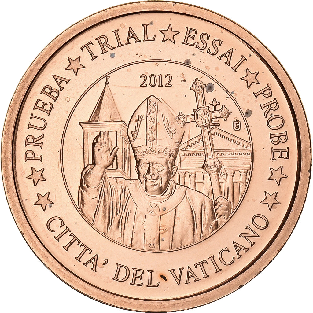 Vatican, Medal, 1 C, Essai-Trial Benoit XVI, 2012, Copper, MS(65-70)