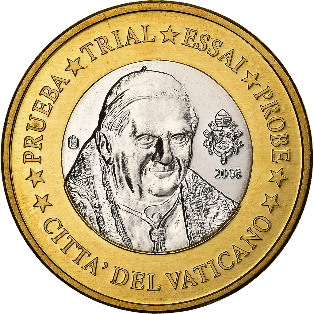 PAŃSTWO WATYKAŃSKIE, medal, 1 E, Essai-Trial Benoit XVI, 2008, Bimetaliczny