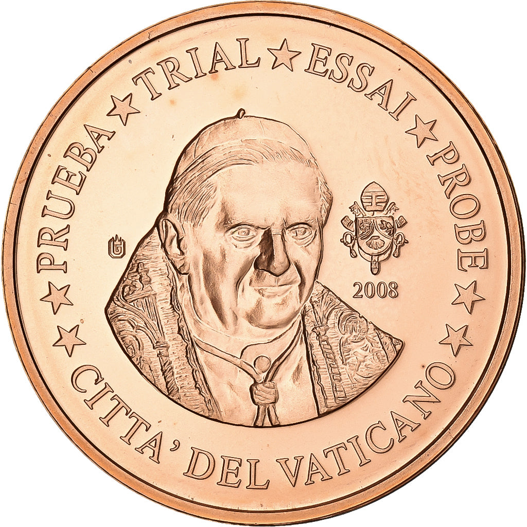 PAŃSTWO WATYKAŃSKIE, medal, 5 C, Essai-Trial Benoit XVI, 2008, Miedź