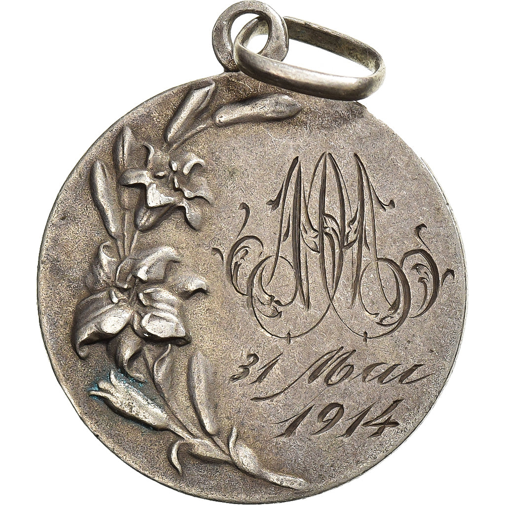 Francia, medaglia, Rosa Mystica, 1914, Argento, Dropsy, BB+