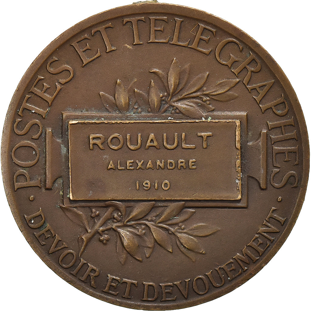 France, Honneur des Postes et Télégraphes, Medal, 1910, Very Good Quality