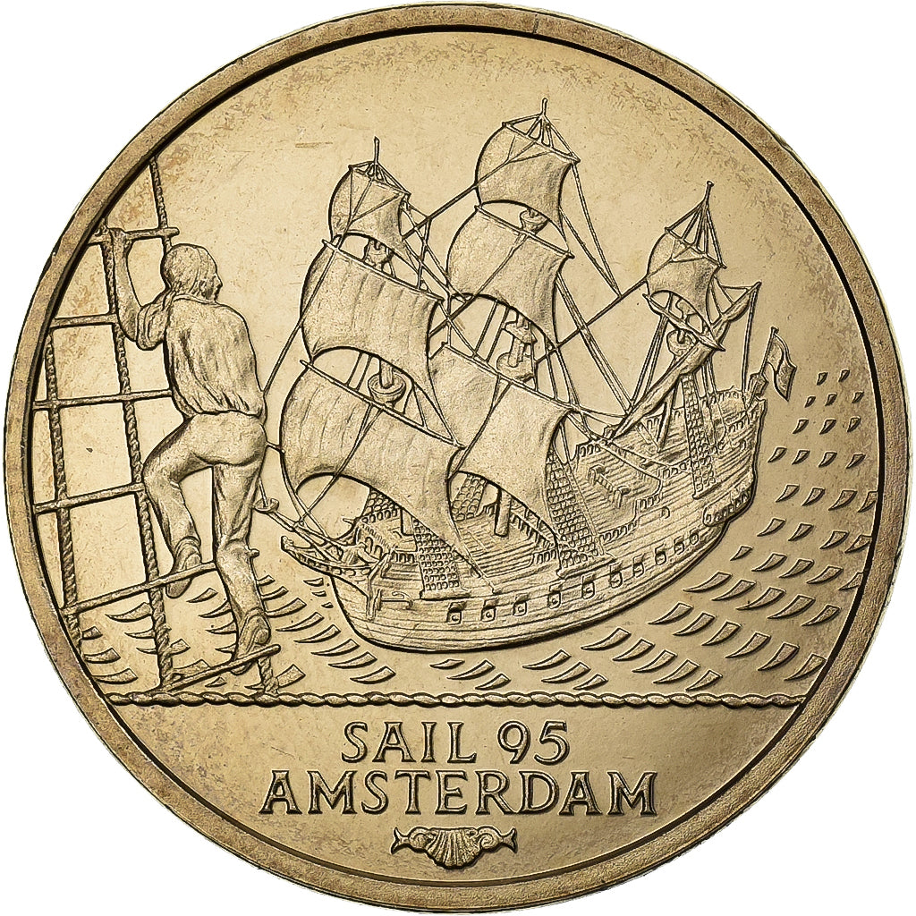 Holandia, Beatrix, 2 ECU, 1995, Miedź-Nikiel, MS(63), KM:94