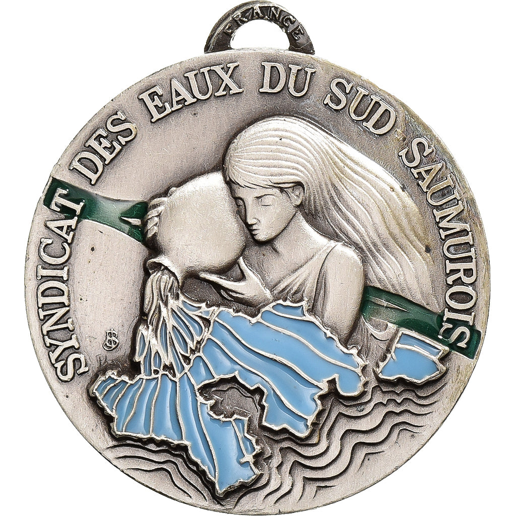 France, Medal, Syndicat des Eaux du Sud-Saumurois, 1996, Silvered bronze