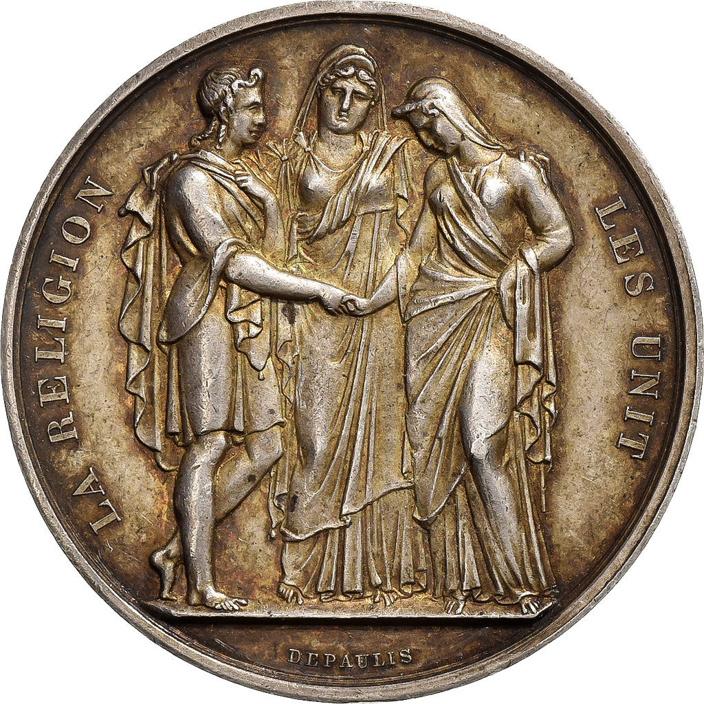 França, medalha, Mariage, La Religion les Unit, Prata, Depaulis, AU(50-53)