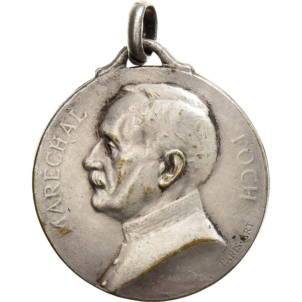 França, medalha, Maréchal Foch, Commandant des Armées, Bronze Prateado