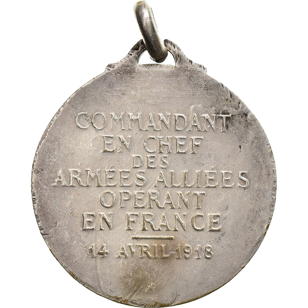 França, medalha, Maréchal Foch, Commandant des Armées, Bronze Prateado