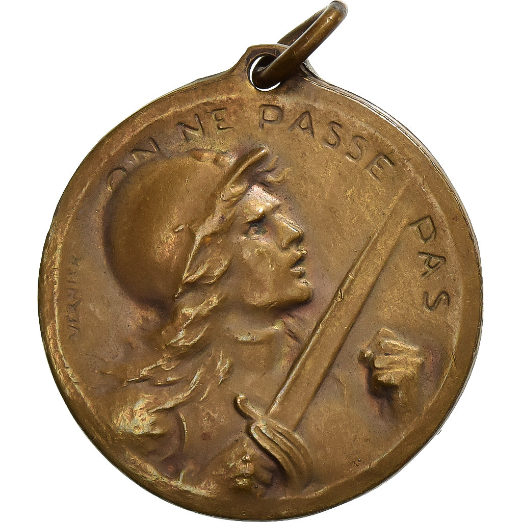 France, Verdun , On ne passe pas, WAR, Médaille, 1916, Très bon état