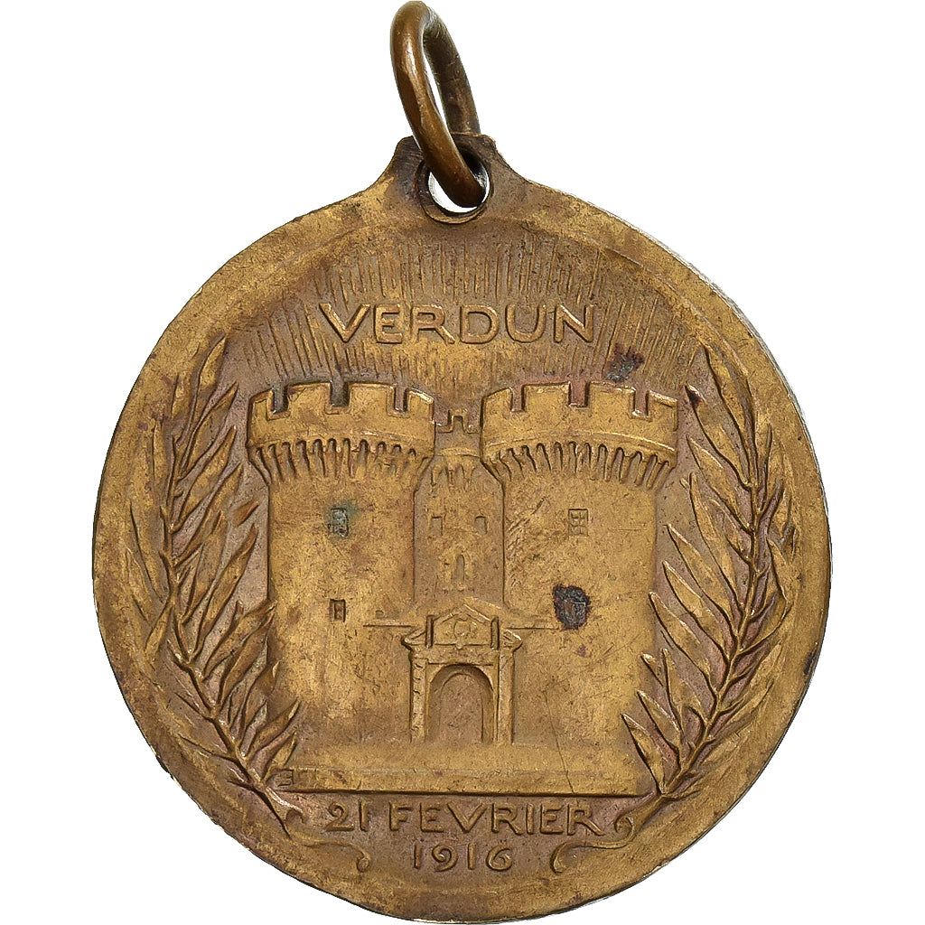 France, Verdun , On ne passe pas, WAR, Médaille, 1916, Très bon état