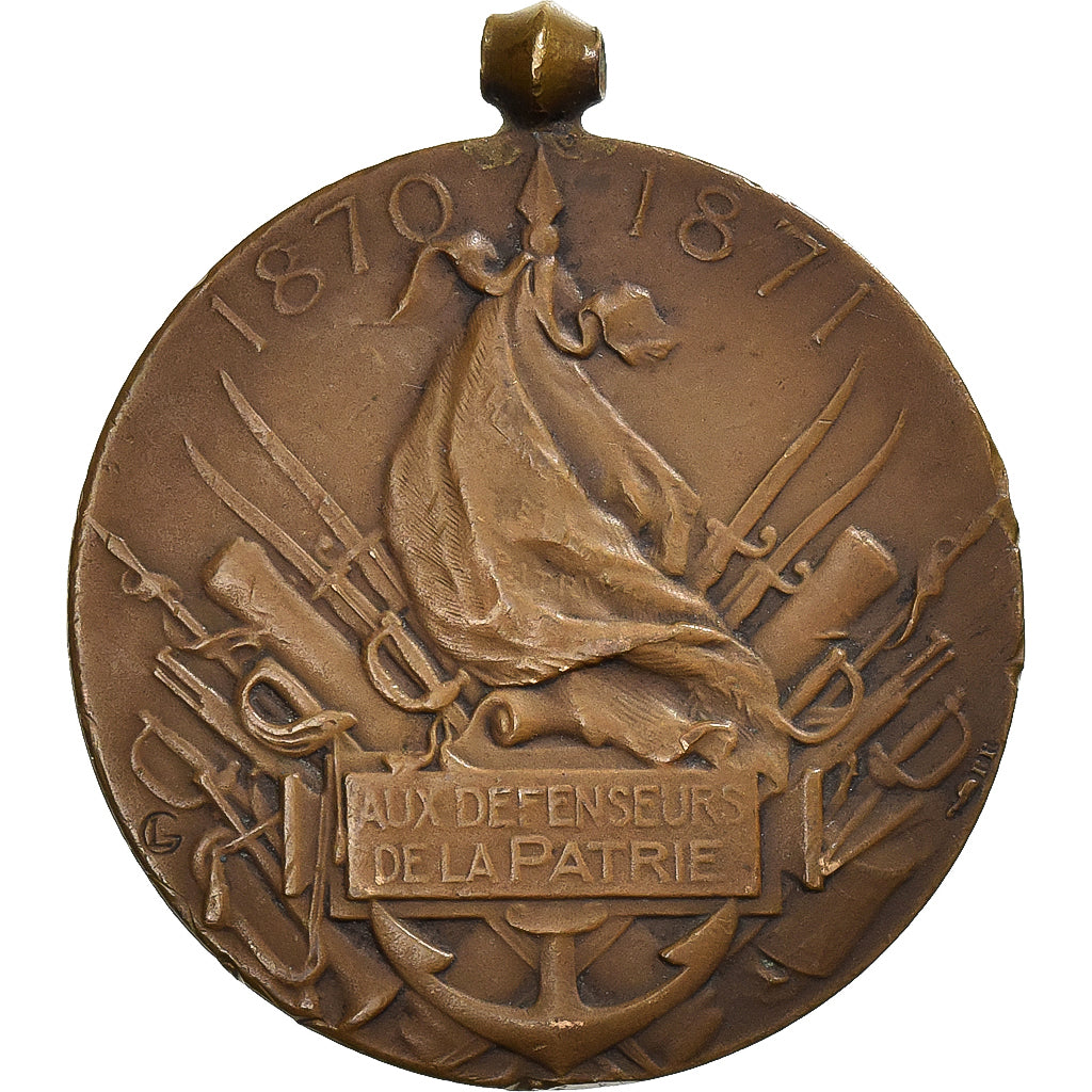 France, Aux Défenseurs de la Patrie, WAR, Médaille, 1870-1871, Très bon