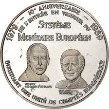 Francia, medaglia, 10 Ans du Système Monétaire Européen, 1989, Argento, SPL-