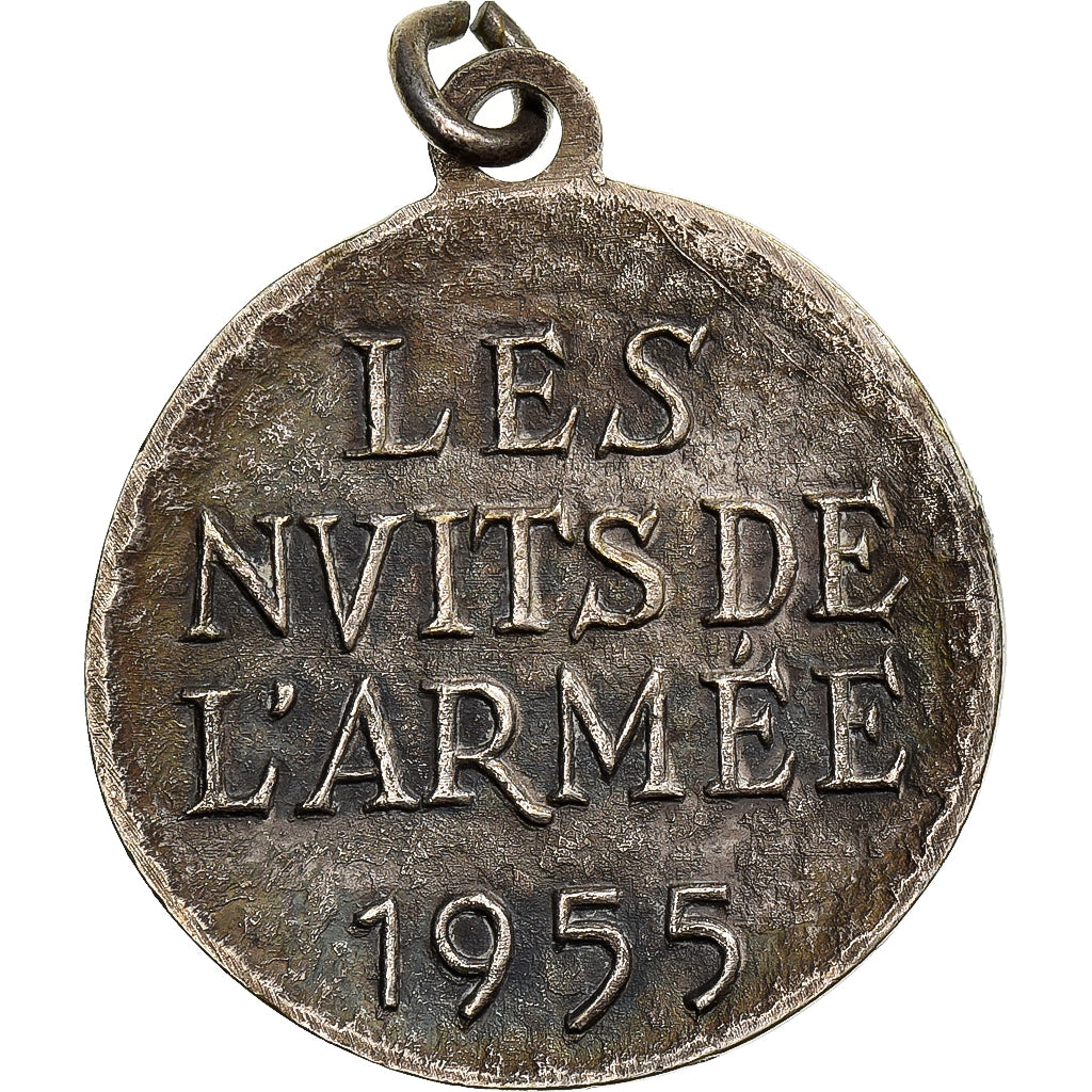 France, Medal, Les Nuits de l'Armée, 1955, Silvered Metal, AU(55-58)
