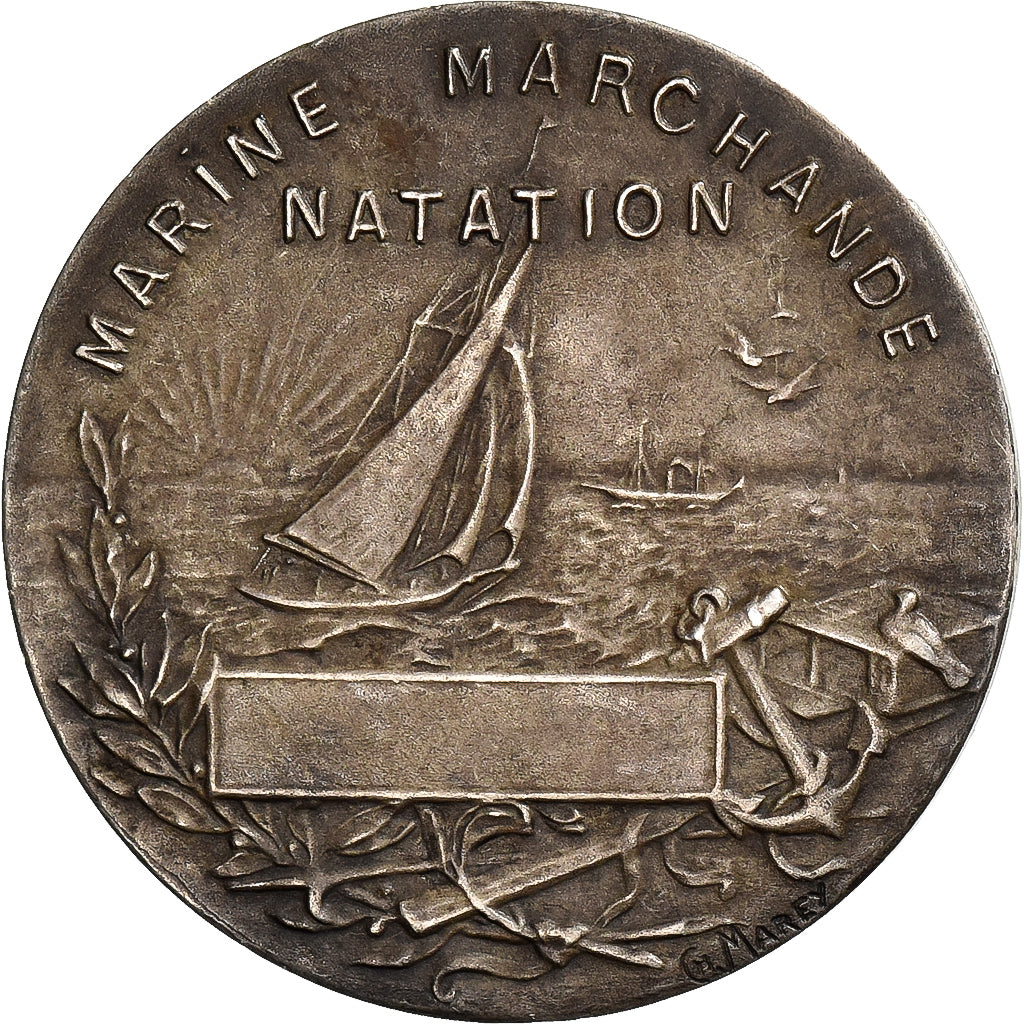 Francia, medaglia, Marine Marchande, Natation, Argento, Marey, BB+