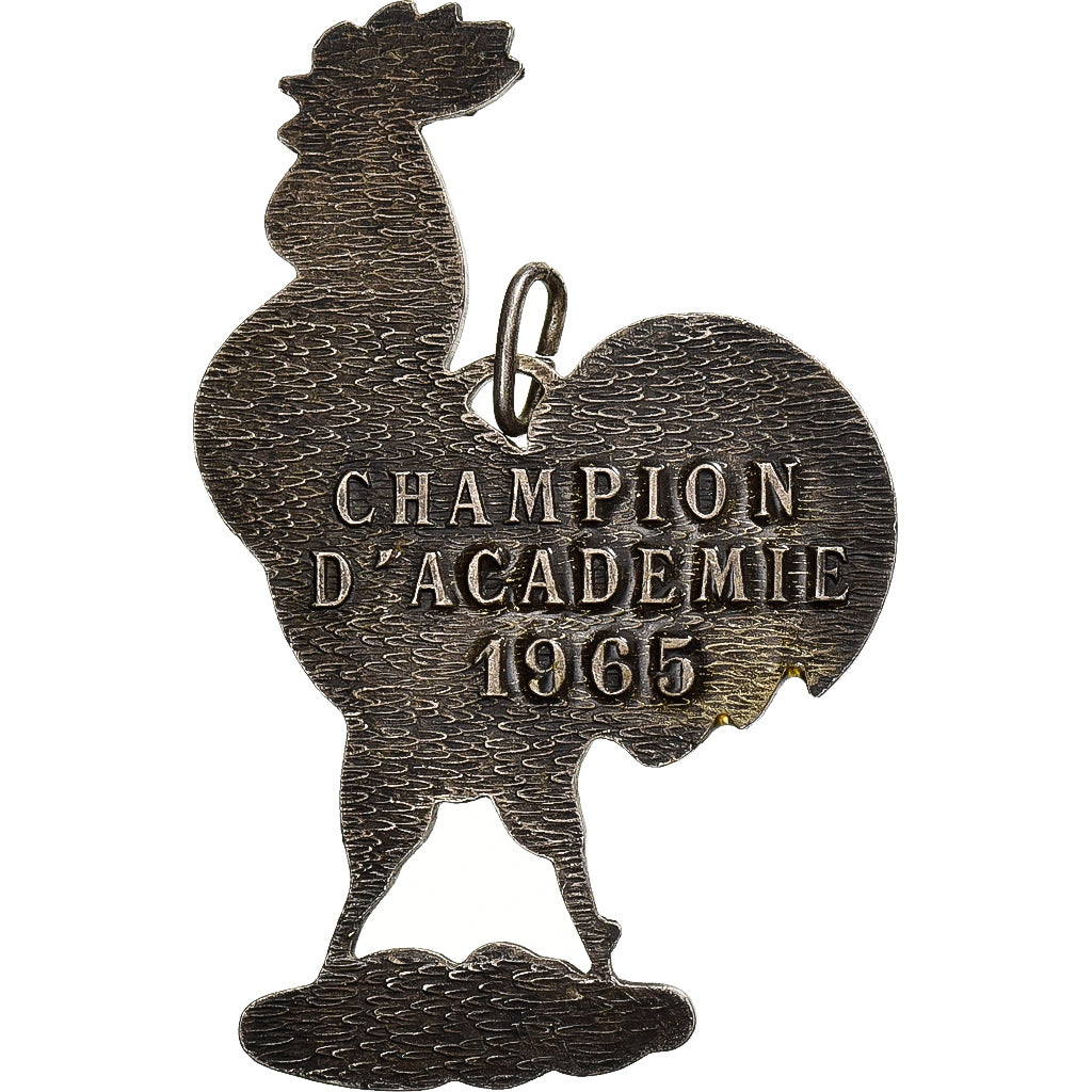 Francja, medal, A.S.S.U, Champion d'Académie, 1965, Silvered Metal, Marey