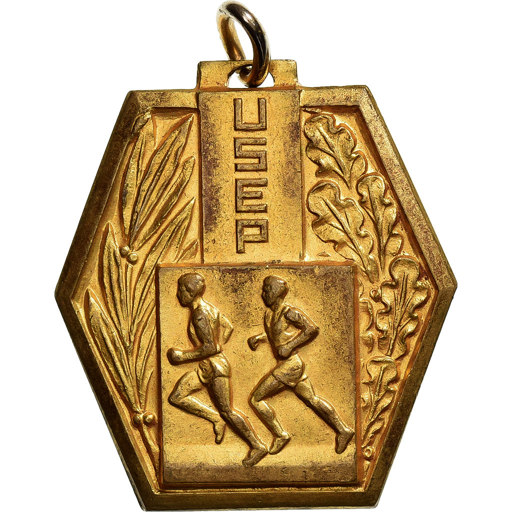 Francja, medal, USEP, Cross des Ecoliers, Gilt Metal, EF(40-45)