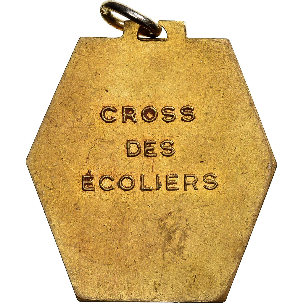 Francja, medal, USEP, Cross des Ecoliers, Gilt Metal, EF(40-45)