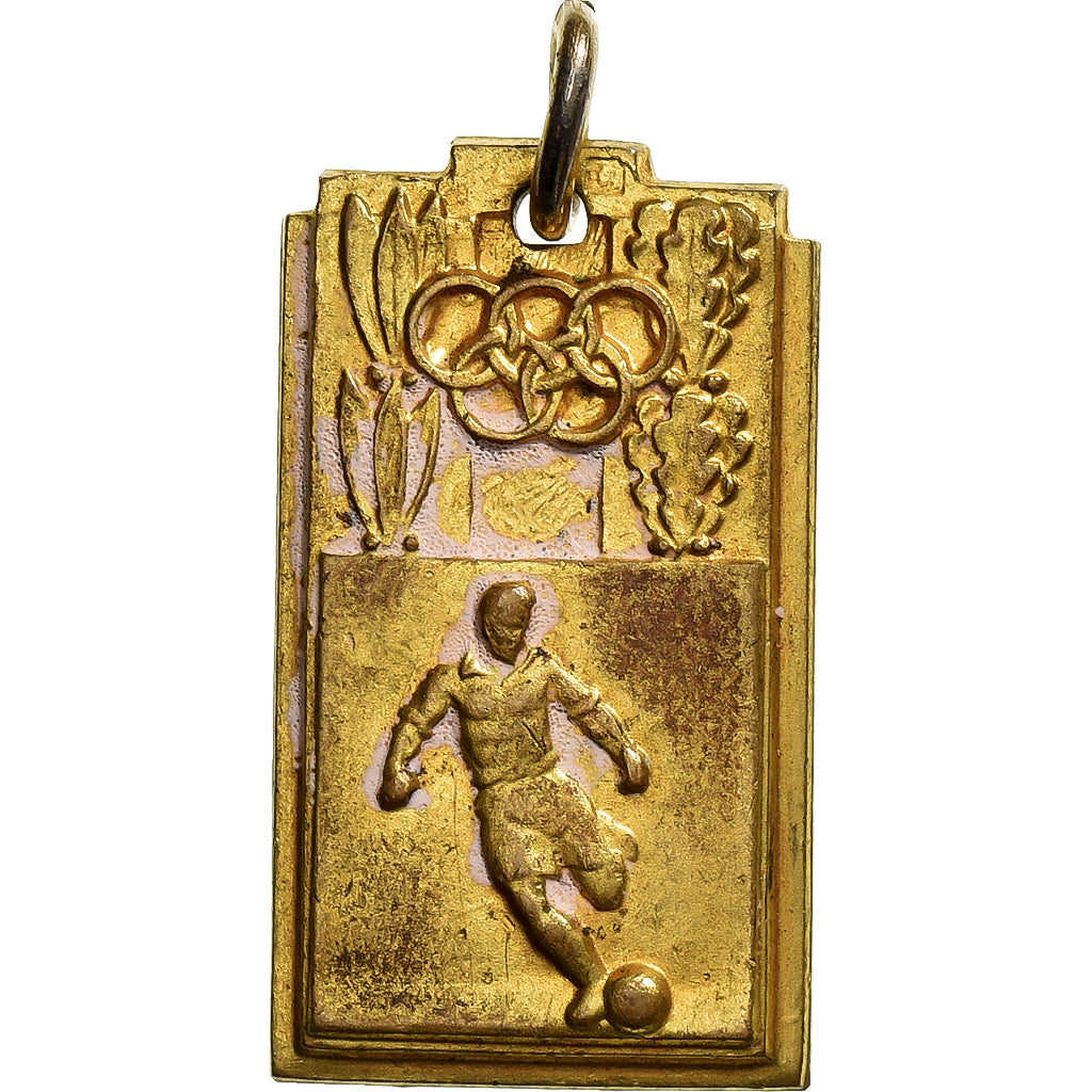 France, Médaille, USEP, Football, Gilt Metal, TB+