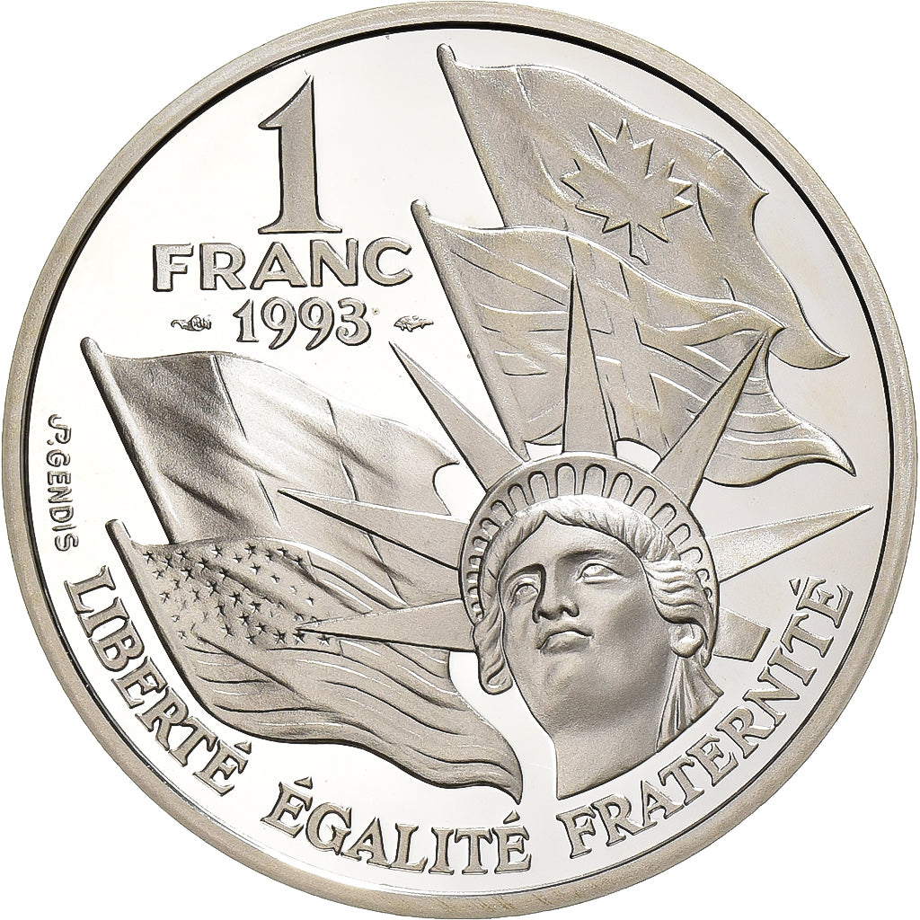 França, Normandy Invasion, Franc, 1993, Paris, Proof, MS(65-70), Prata, KM:1014