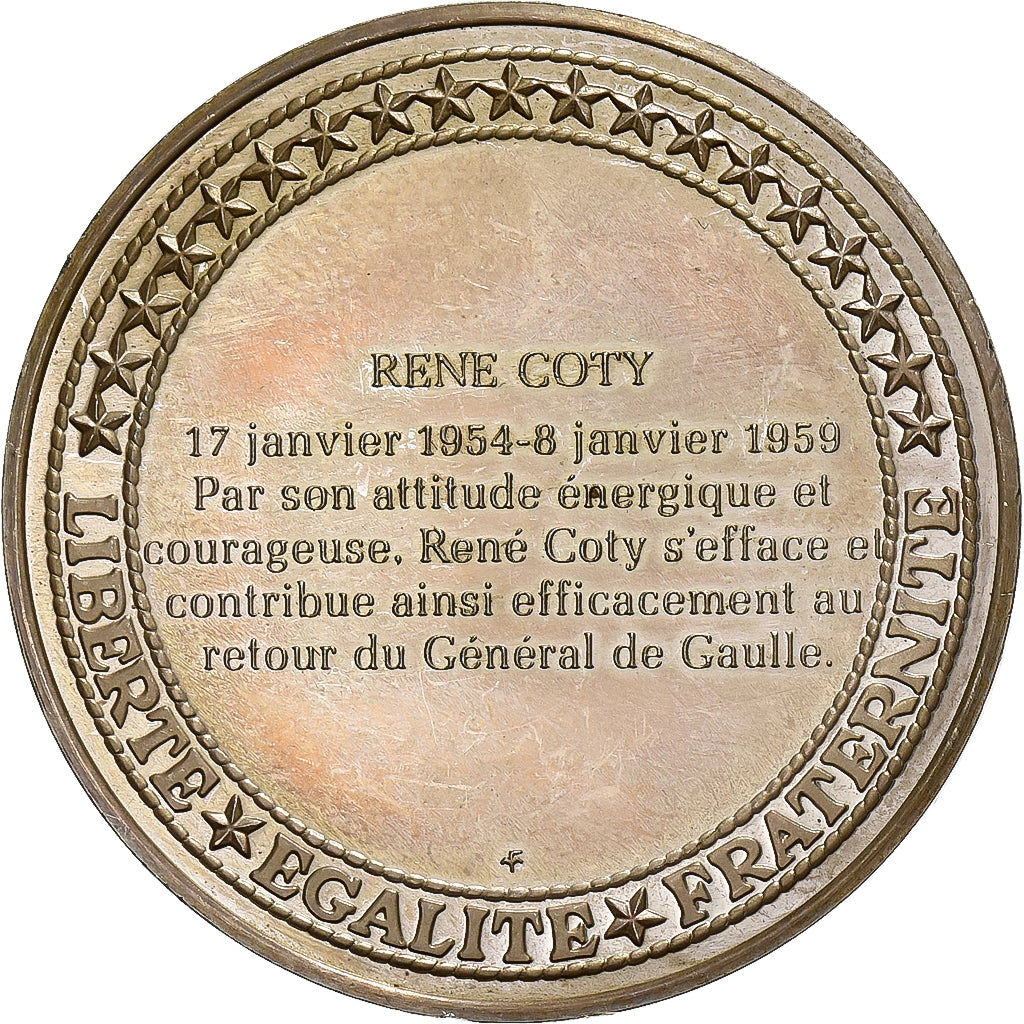 Frankreich, Medaille, Les Présidents de la République, René Coty, Silber, VZ