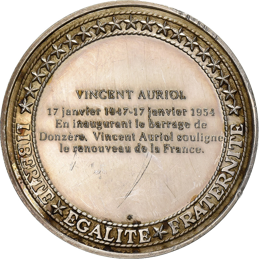Francia, medaglia, Vincent Auriol, Président de la République, Argento, SPL-