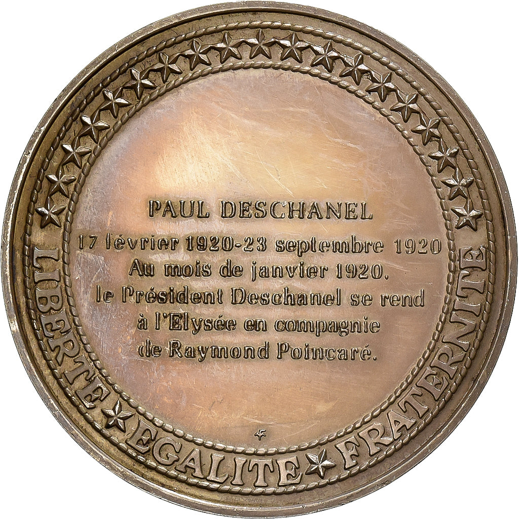 Frankrijk, Medaille, Paul Deschanel, Président de la République, Zilver, ZF+