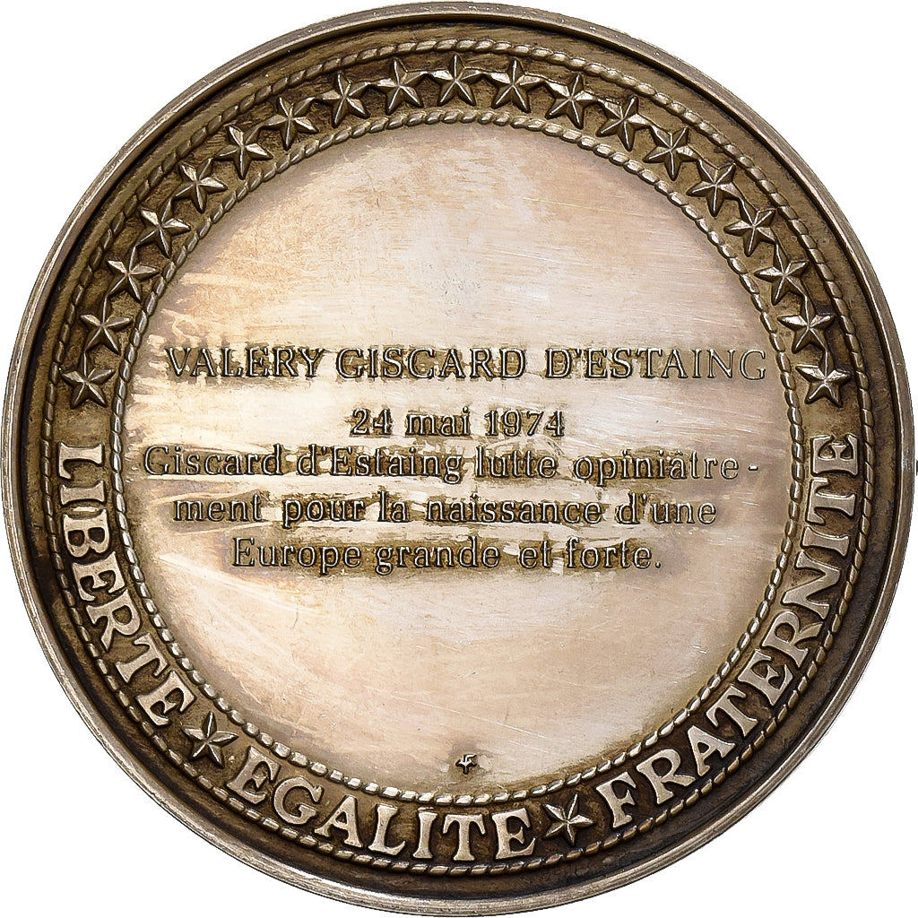 França, medalha, Valéry Giscard d'Estaing, Président, Prata, AU(50-53)