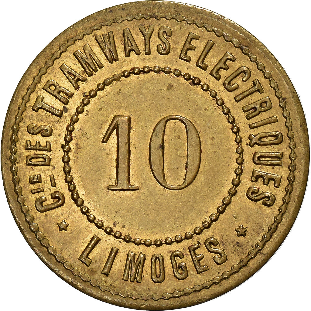 Francia, Compagnie des Tramways Electriques, 10 Centimes, Limoges, SPL-, Ottone