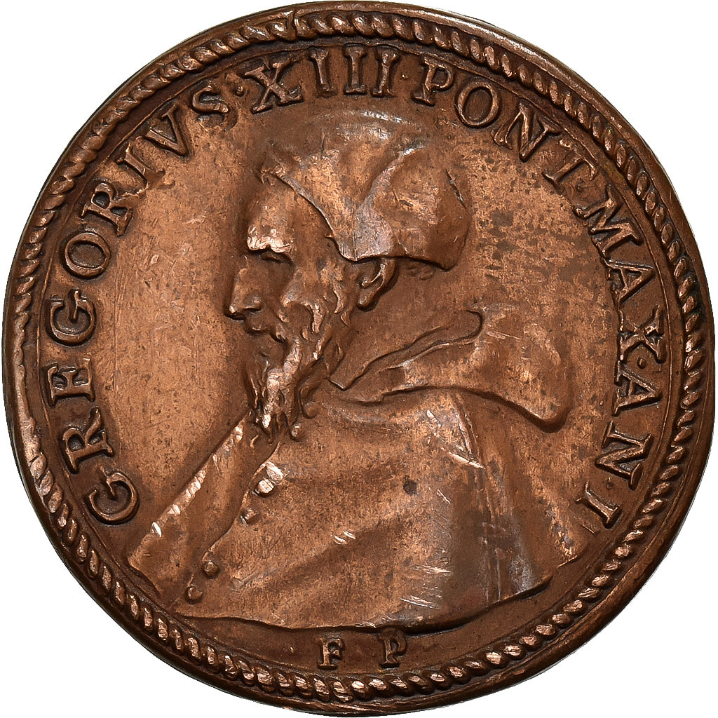 CIUDAD DEL VATICANO, medalla, Grégoire XIII, Latón, Cliché Uniface, MBC