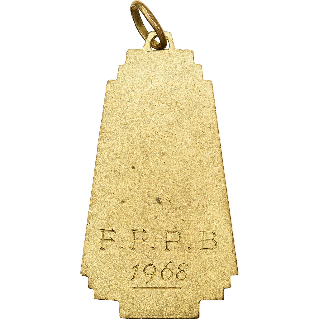 France, Médaille, Fédération Française de Pelote Basque, 1968, Laiton, SUP