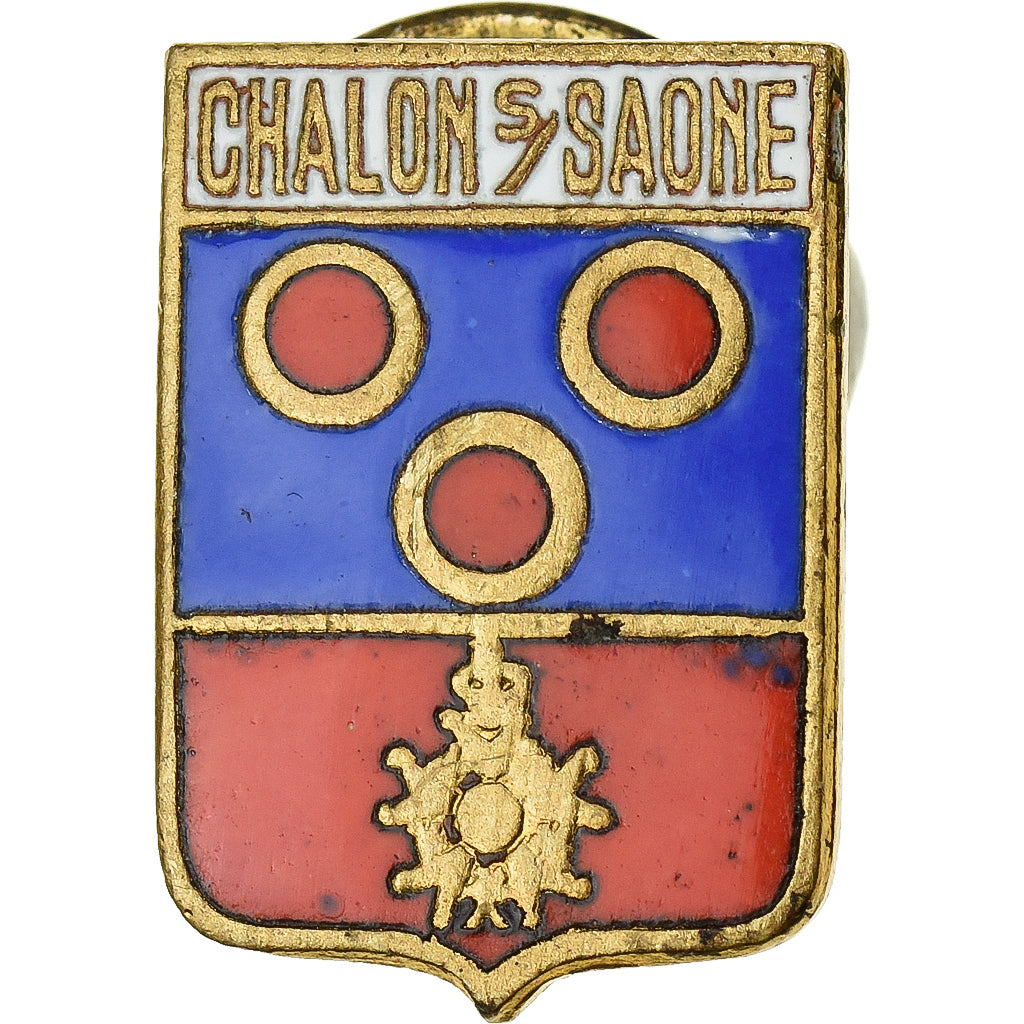 França, Broche, Ville de Châlon-sur-Saone, Métal, AU(55-58)