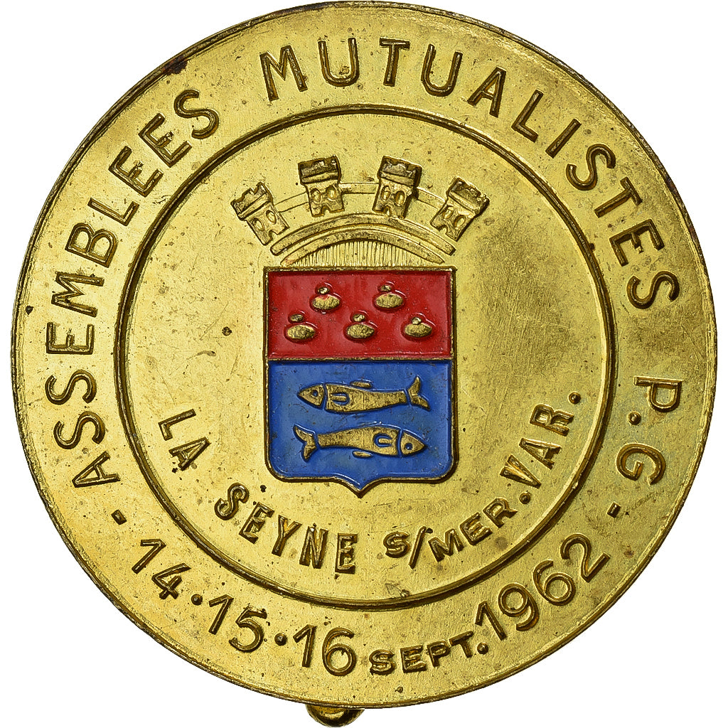 France, Broche, Assemblées Mutualistes, Seyne-sur-mer, 1962, Métal, AU(55-58)