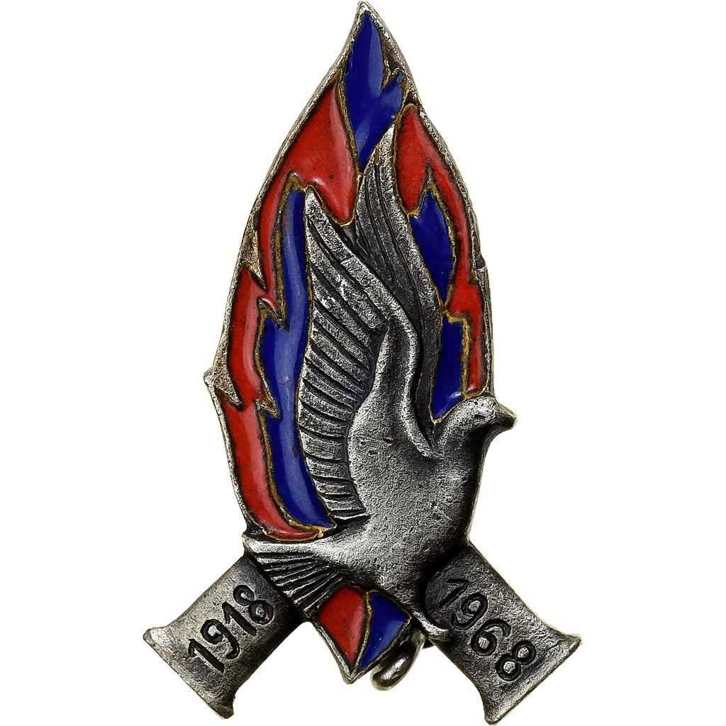 Francja, Broche, Cinquantenaire de l'armistice de 1918, 1968, Métal, EF(40-45)