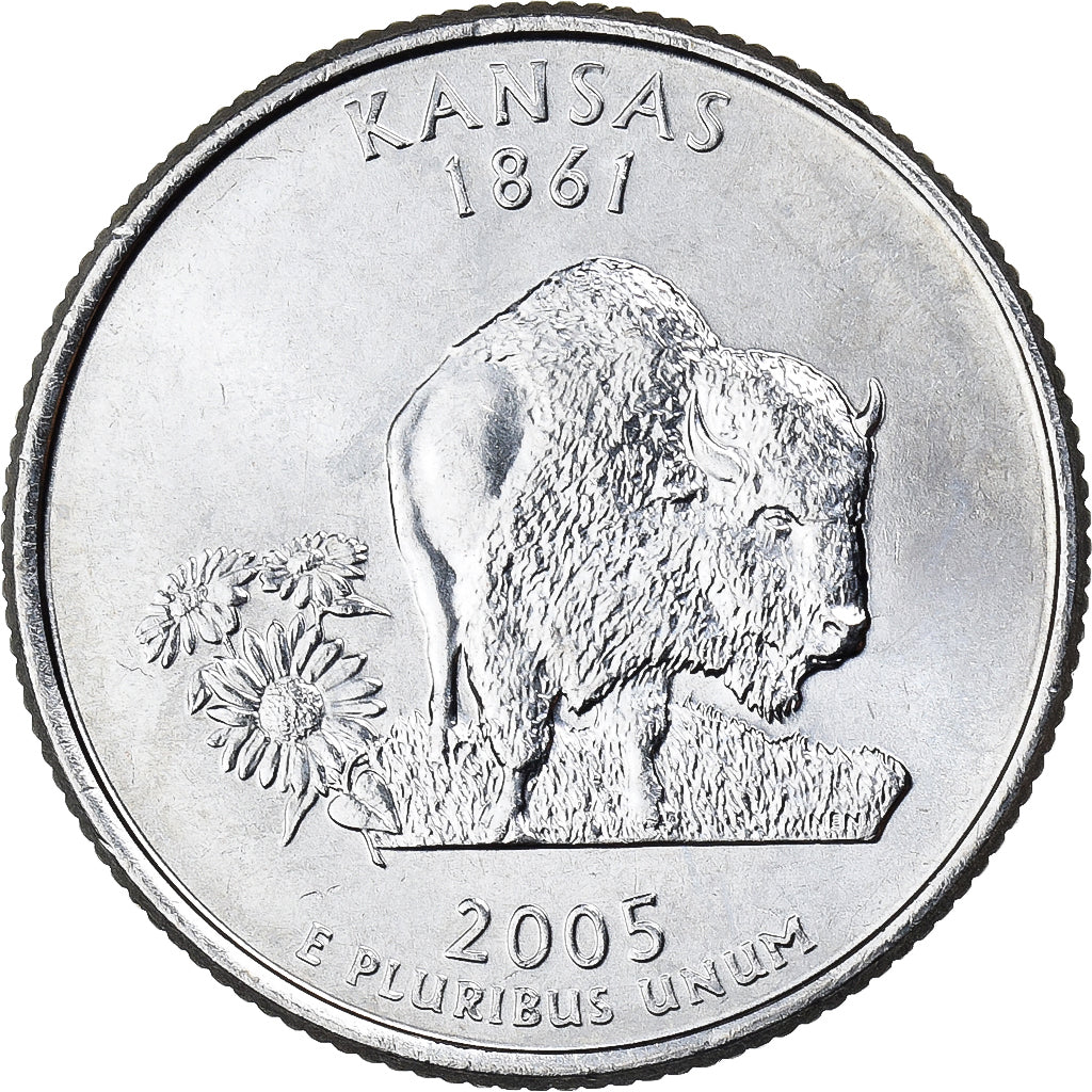 Stati Uniti, Quarter, Quarter Dollar, 2005, Denver, Kansas 1861, Rame ricoperto