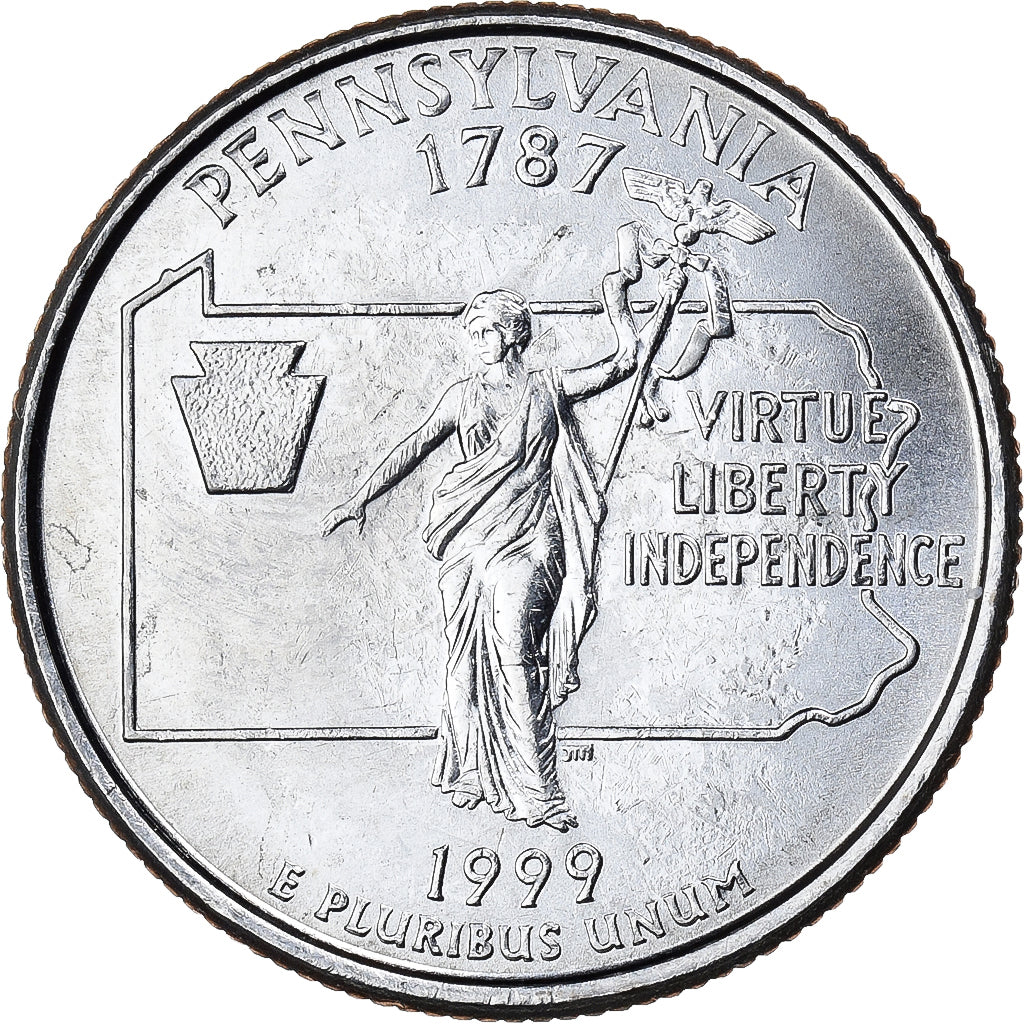États-Unis, quarter dollar, 1999, Philadelphie, PENNSYLVANIA, Cupronickel