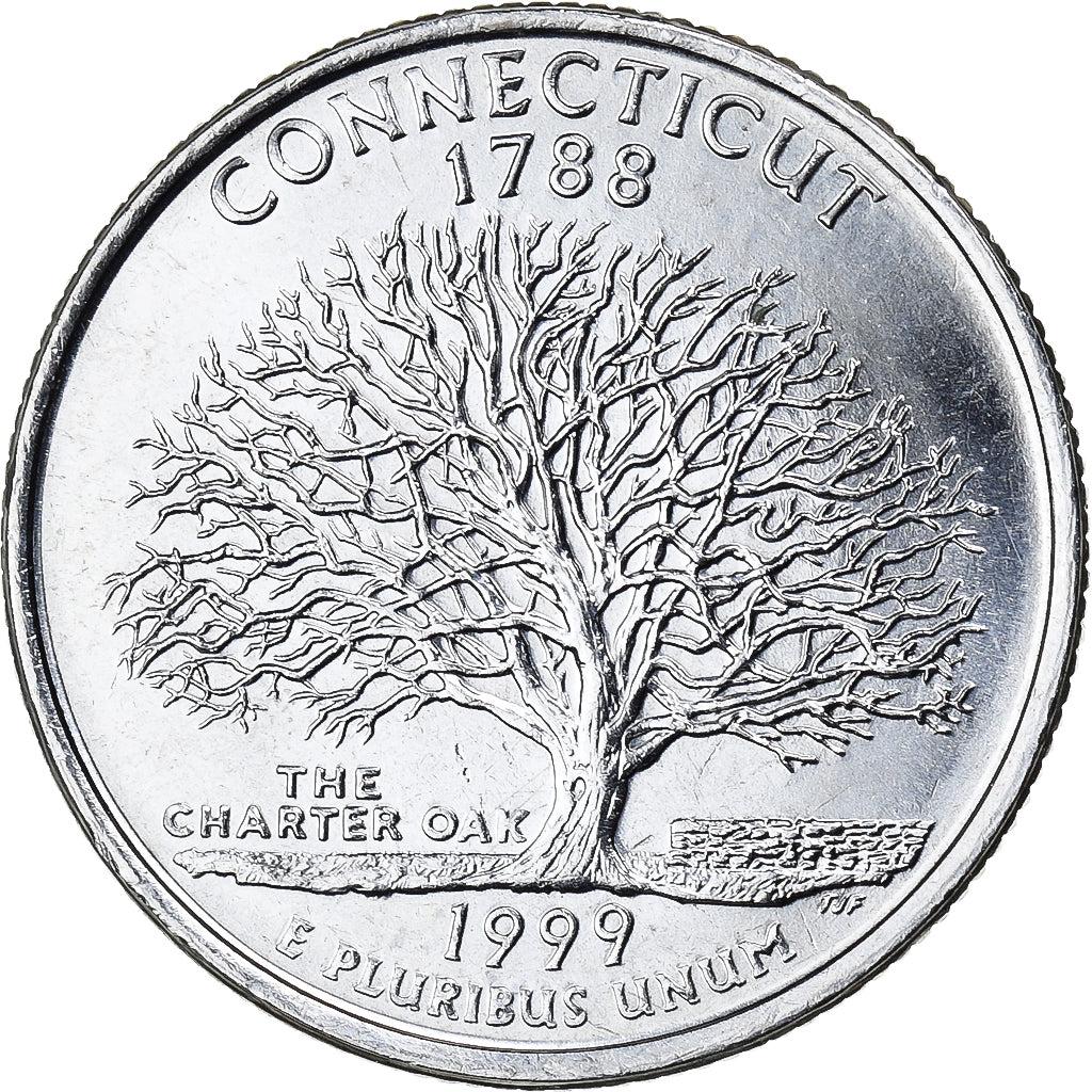 Stati Uniti, Quarter, Quarter Dollar, 1999, Denver, Connecticut 1788, Rame