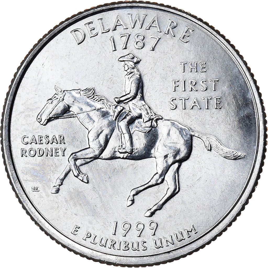 Stati Uniti, Quarter, Quarter Dollar, 1999, Denver, Delaware 1787, Rame
