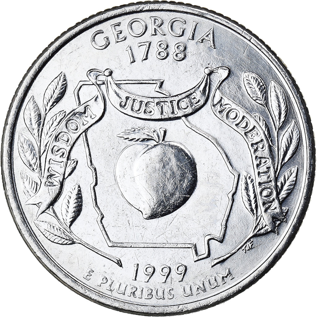 Estados Unidos, Quarter, Quarter Dollar, 1999, Denver, Georgia 1788, Cobre -