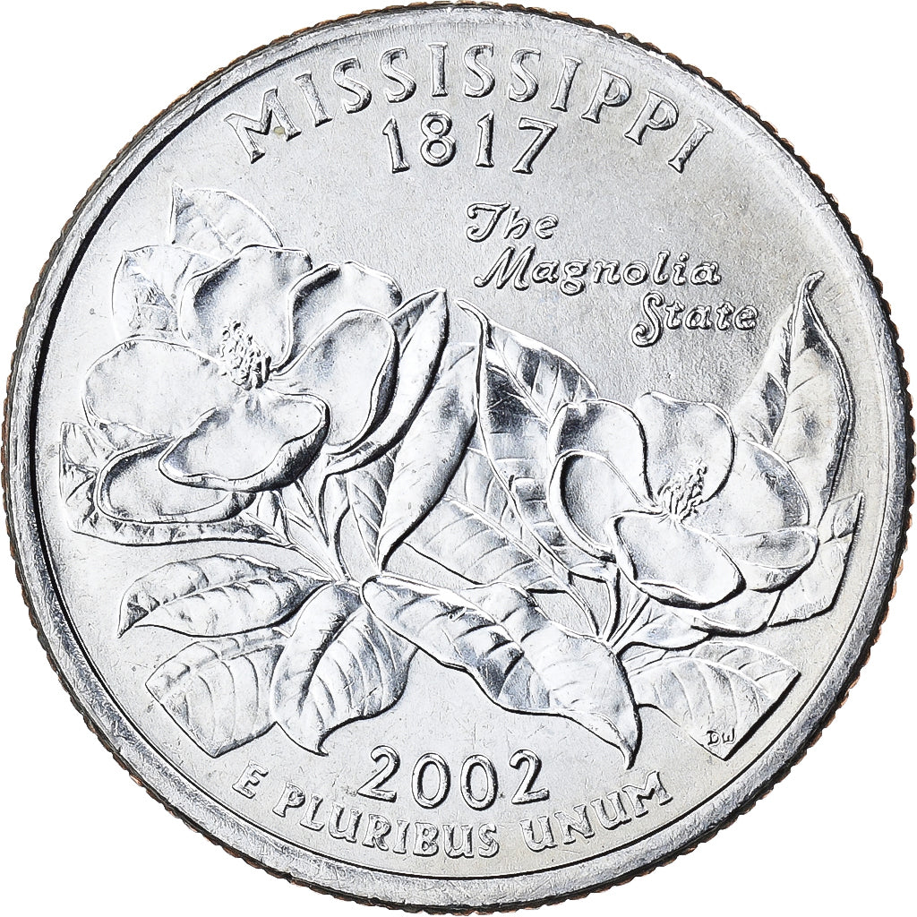 Estados Unidos, Quarter, Quarter Dollar, 2002, Denver, Mississippi 1817, Cobre -