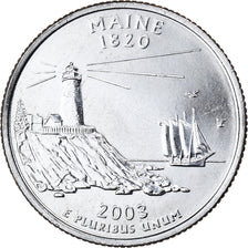 Stati Uniti, Quarter, Quarter Dollar, 2003, Denver, Maine 1820, Rame ricoperto