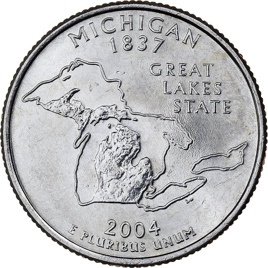 États-Unis, Quarter, Quarter Dollar, 2004, Philadelphie, MICHIGAN, Cupronickel