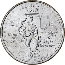 Stati Uniti, Quarter, Quarter Dollar, 2004, Philadelphia, ILLINOIS, Rame