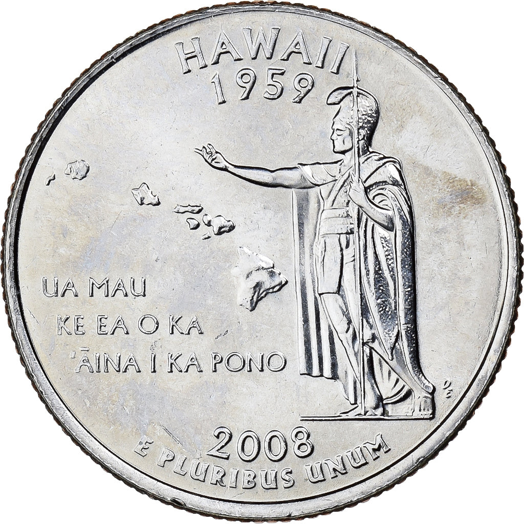 United States, Quarter, Quarter Dollar, 2008, Denver, Hawaii 1959, Copper-Nickel