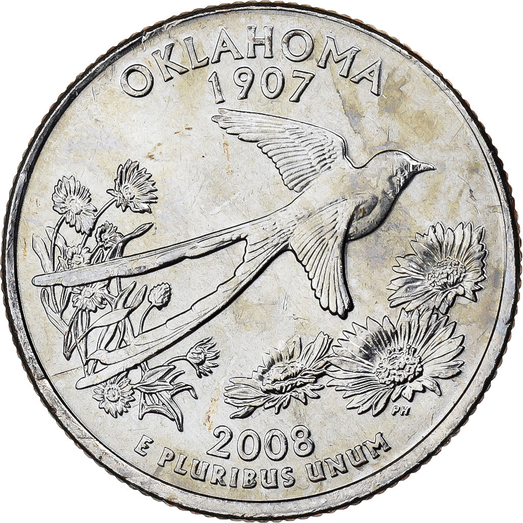 United States, Quarter, Quarter Dollar, 2008, Philadelphia, Oklahoma 1907