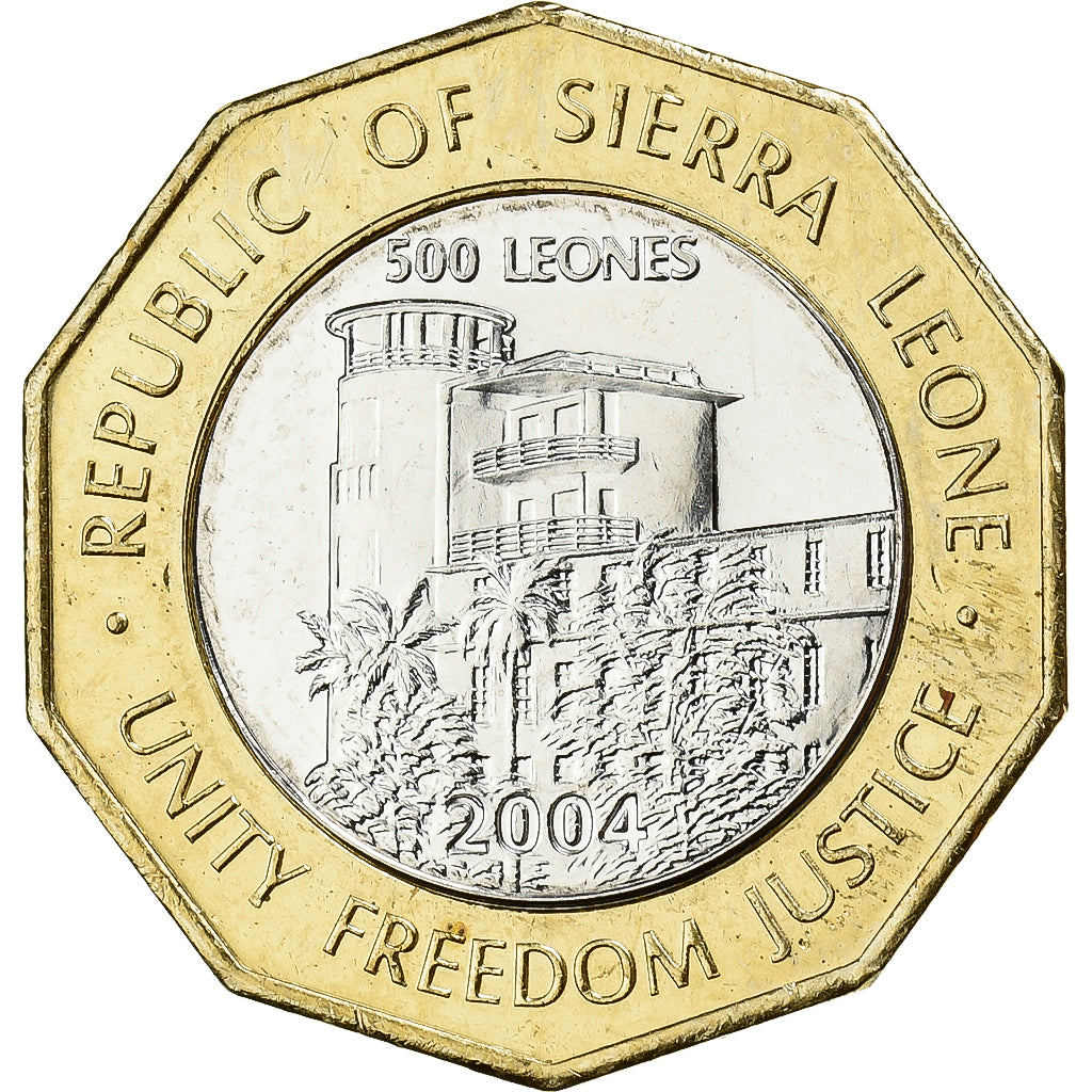 Sierra Leone, 500 Leones, 2004, Bi-Metallic, STGL, KM:296